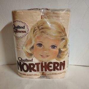 Vintage 1986 Quilted Northern Bathroom Tissue 4 Pack 2 Ply Peach Color NIP